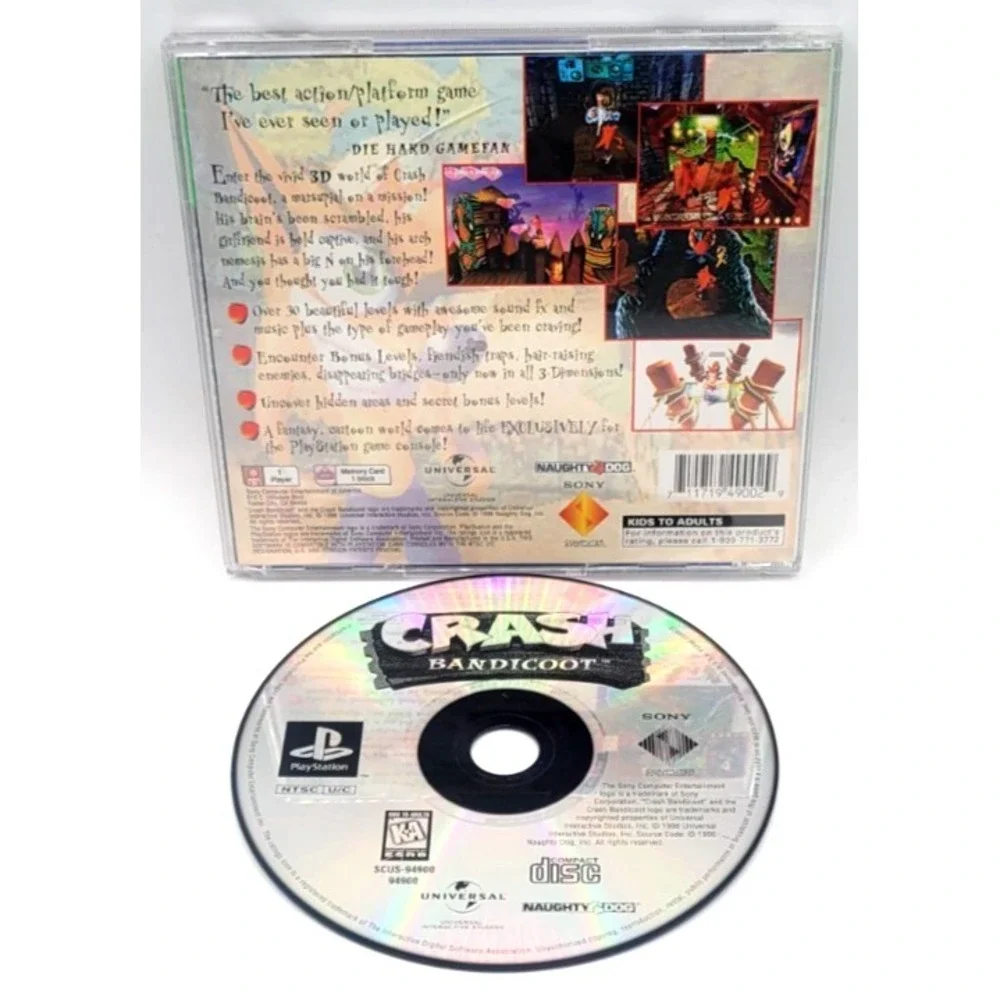 Crash Bandicoot PS1 (Sony PlayStation 1, 1996) Greatest Hits CIB COMPLETE IN BOX